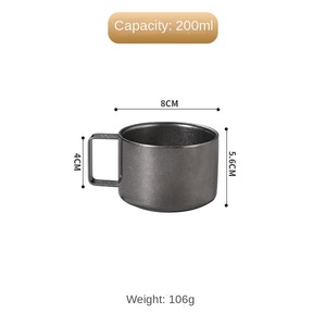 Taza de Café de Acero Inoxidable 304 de Estilo Europeo Vintage Yolecen, Taza Antideslizante de Doble Capa para Té con Leche, Platillo - Product Image 6