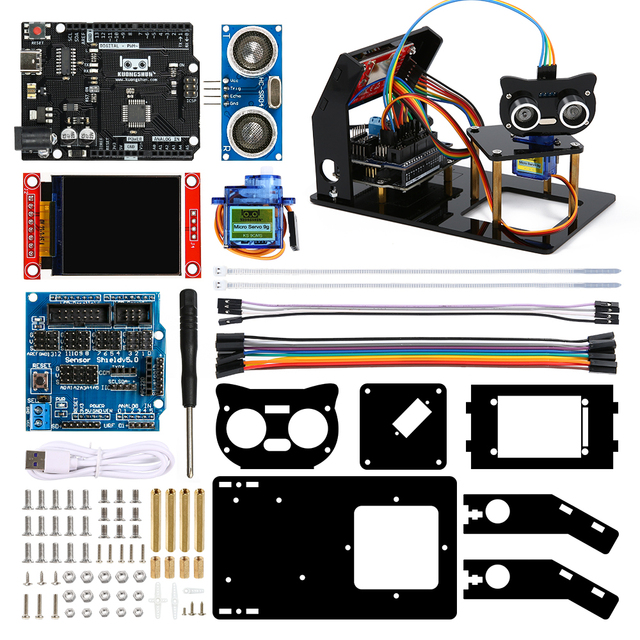OEM School Children Kids DIY Coding Toy Stem Educational Radar Ultrasonic Maker Smart Robot Learning Starter Kit Set for Arduino