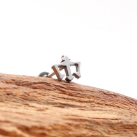 Prix d'usine, clous d'oreille unisexes en alliage de titane G23, clous de lèvre F136 Trident, bijoux de piercing pour l'oreille avec pierre, bijoux pour le corps