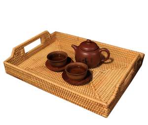 Plateaux décoratifs en rotin bambou Rectangle faits à la main Vietnam pour le rangement des affaires ou la décoration intérieure fabriqués au Vietnam - Product Image 2