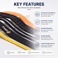 Bande élastique personnalisée avec logo jacquard et revêtement en silicone antidérapant