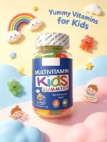 Gommes multivitaminées pour enfants, complément multivitaminé quotidien pour enfants, sans gluten, à base de pectine, 60 gommes