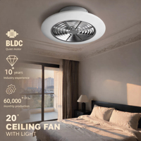 Ventilateur de plafond électrique moderne de 20 pouces avec kit d'éclairage LED, télécommande, 6 vitesses, OEM personnalisé pour les commandes en gros