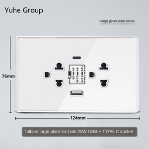 Enchufe de pared grande con toma de corriente de 220v estándar tailandés, USB C de carga rápida, enchufe americano, interruptor de pared. - Product Image 2