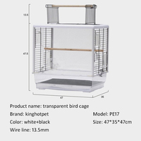 Cage pour les oiseaux, habitacle métallique transparente avec fenêtre ouvert, abri pour oiseau, vente à bas prix