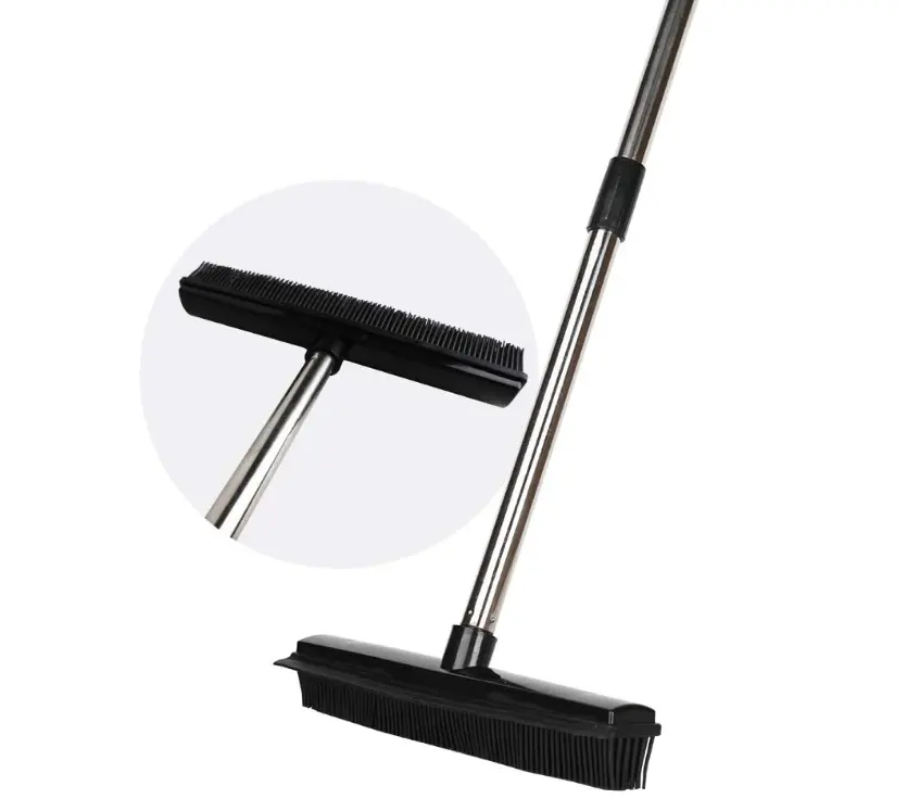 Pet Hair Rubber Magic Broom Floor Brush Carpet Adjustable Rubber Pet Hair Removal Broom Magic Silicone Brooms for All Surface