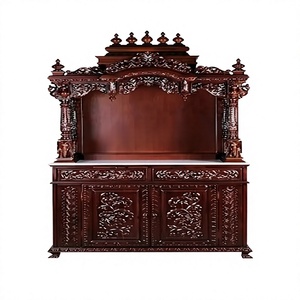 Designer Handmade Solid Wood Pooja <b>Mandir</b> Luxury Hand-Carved Wooden Temple for Home Wholesale Manufacturer For Australian Homes - Product Image 1