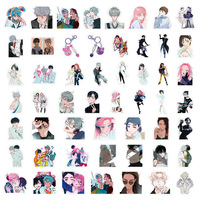 50 pièces/ensemble autocollants de dessin animé Alien scène cahier coque de téléphone autocollant étanche