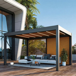 Pergola couverte durable résistante au vent, Gazebo Yardistry 12x14, Gazebo de cuisine extérieure, Gazebo véranda avec <span class=keywords><strong>ventilateur</strong></span> - Product Image 2