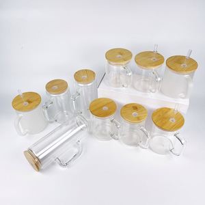 25 Pack 15oz Blank Sublimation Snow Globe Glitter Flow <b>Double</b> <b>Walled</b> Glass <b>Mugs</b> with Bamboo Lid and Straw - Product Image 2