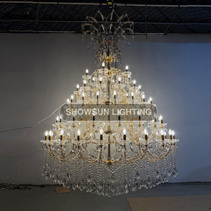 Plafonnier led en cristal au design moderne, produit de luxe, couleur jaune or K9, idéal pour un grand hôtel - Product Image 2