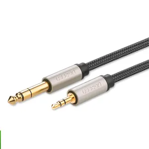 Ugreen 3.5mm için 6.35mm adaptör Aux kablosu mikser amplifikatör Cd çalar hoparlör altın kaplama 3.5 Jack 6.5 jack erkek ses kablosu