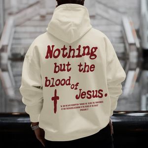 FOXA Hoodie For Men 100% Cotton Faith <b>Bible</b> Verse Cross Graphic Pullover Breathable Sweatshirt - Product Image 5