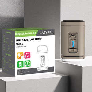 <span class=keywords><strong>Mini</strong></span> <span class=keywords><strong>pompe</strong></span> à air électrique portable pour le camping, la randonnée, batterie rechargeable, double fonction de gonflage et d'aspiration, construction en plastique - Product Image 4