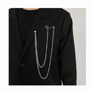 <span class=keywords><strong>Diy</strong></span> Kleidungs stück Schmuck Ornament Herren Brosche Gold Silber Metall legierung Statement Geschenk Übertreiben langkettige Revers Sicherheits nadel Broschen - Product Image 1