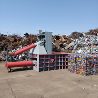 Presse à balles multicylindres robuste en acier inoxydable, type vertical/horizontal, pour recyclage de métaux lourds