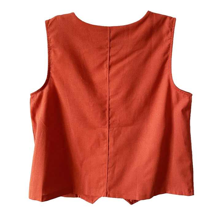 Single-Breasted Short Round Neck Sleeveless Suit Vest main image 1