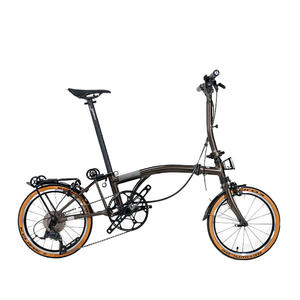 دراجة هوائية للبالغين عالية الجودة بتصميم رياضي وإطار مقاوم للصدمات بالكامل من سبائك الألومنيوم مقاس 16 بوصة بـ9 سرعات خفيفة الوزن تتحمل وزن 100 كجم قابلة للطي - Product Image 1