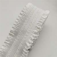 Bande élastique plissée à volants brodés en dentelle de 5 cm pour robe, jupe, pantalon YEA24