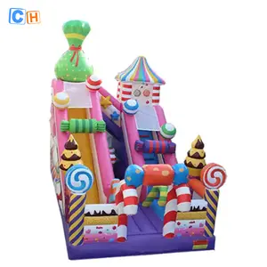 CH kẹo chủ đề Inflatable Bouncer với khô trượt cho trẻ em, giá rẻ trượt và trượt Inflatable cho người lớn và trẻ em