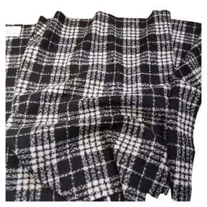 Woolen Fabrics New Wool Acrylic <strong>Boucle</strong> Check Fabrics for Ladies and Girls Coats <strong>Jackets</strong> Fashionable <strong>White</strong> Winter Collection - Product Image 4
