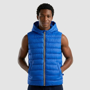 Chaleco Acolchado de Algodón con Capucha y Cremallera para Hombre, Estilo Urbano Transpirable 2024, Sin Mangas, Ropa de Invierno de Nailon/Poliéster - Product Image 3