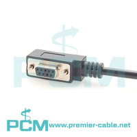 Cable serie DB9 hembra a extremo abierto único de 5 pines de ángulo recto de ajuste Delgado, cable DB9 RS232 de perfil bajo, cable DB9 a extremo de cable