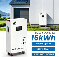 Système de stockage d'énergie solaire domestique 16 kWh avec batterie au lithium empilable, pour réseau hybride résidentiel