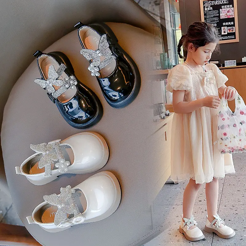 Herbst neue Diamant-Scheinprinzessin weiche sohle Mary Jane Einzel-Kinder-Schuhe Made in China Großhandel einzel-Kinder-Schuhe