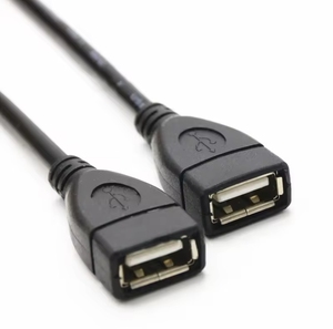 Kabel Data Hitam Dual <span class=keywords><strong>USB</strong></span> 2.0 A Male to Dual Female, kabel Data pemisah daya pengisian daya <span class=keywords><strong>USB</strong></span> 2 in 1, kabel ekstensi <span class=keywords><strong>USB</strong></span> - Product Image 4