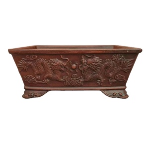 Vaso Classico da Bonsai a Forma di Drago, Antichi Vasi da Bonsai Scolpiti a Forma di Drago, Vaso da Bonsai in Ceramica di Sabbia Viola - Product Image 1