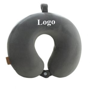 Oreiller de voyage ergonomique en coton multicolore avec logo personnalisé imprimé, très populaire - Product Image 1