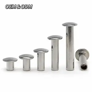 Factory Supply Steel Half Hollow Rivets Semi-Tubular Copper Rivet Aluminum Flat Head Semi Tubular Rivet