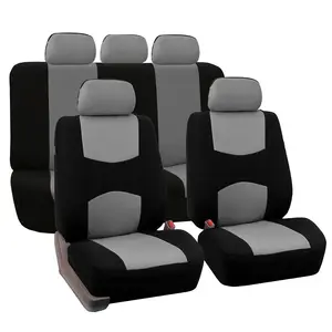 कार सीट कवर पूर्ण कवर यूनिवर्सल फिट कार ट्रक एसयूवी वैन गर्म स्टाम्प सांस रियर बेंच विभाजन पॉलिएस्टर कपड़े