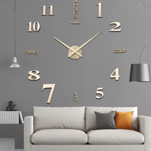 Modern Frameless Large <b>Vintage</b> Metal Art DIY Home <b>Wall</b> <b>Clock</b> Watches Hours Decoration 3D <b>Wall</b> <b>Clock</b> Sticker - Product Image 3