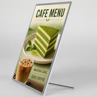 Boîte à lumière LED ultra-mince, panneau de menu lumineux, affichage rétroéclairé double face étanche pour restaurant, café, menu