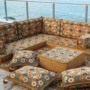 Arabic Majlis Gold Fabric U-Shape Corner Sectional Sofa Set Upholstered <strong>Floor</strong> <strong>Seating</strong> for Apartment and School Use - Product Image 3