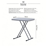 Table pliable en plastique avec hauteur réglable, design en X portable pour l'extérieur, l'étude, la salle à manger et l'utilisation par les enfants