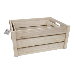 Paquet de 2 caisses en bois, caisse en bois rustique faite à la main avec poignées, grandes caisses en bois durables pour l'affichage et la décoration - Product Image 4