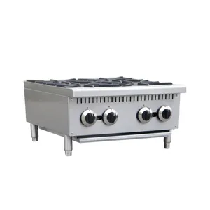 Stainless Steel 24 Inch Gas Range Commercial Restaurant Counter Top 4 Burner Gas Stove