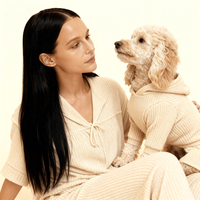 Pull-over de luxe personnalisé Joymay pour chien et chien, pyjama pour garder la chaleur, sweat à capuche pour chien, automne et hiver, ensemble de vêtements pour famille et animaux de compagnie