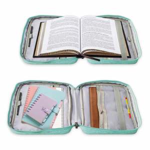 Church Book Cover Protective Holder Easy <b>Carrying</b> <b>Case</b> with Handle Zipper Pocket Bookemark and Pen Holder - Product Image 2