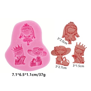 Moule en silicone 3D pour décoration de gâteaux et fondants, forme irrégulière, style princesse, classique, populaire, décontracté et tendance, pour filles, DIY - Product Image 2