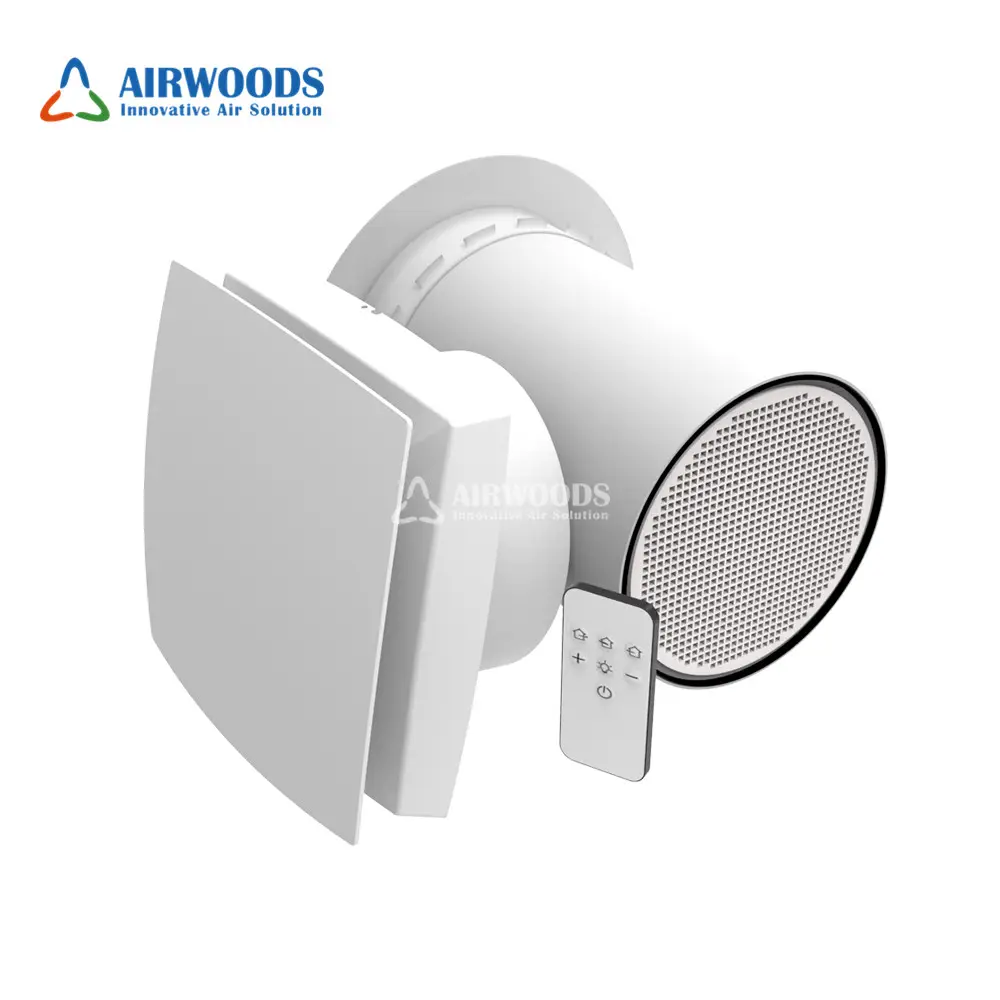 Remote Control through wall rooms energy recovery ventilation with ceramic