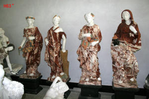 Sculpté à la main ancienne pelouse romaine décorative grandeur nature quatre saisons femme dame grandes Sculptures extérieur jardin marbre Statues - Product Image 6