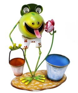 Metal pintado ranas jardín decorativo <span class=keywords><strong>Rana</strong></span> <span class=keywords><strong>maceta</strong></span> - Product Image 1