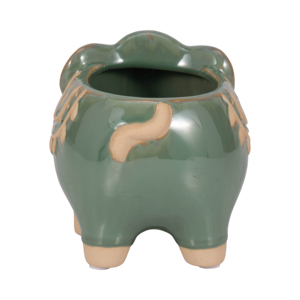 Vaso per Fiori a Forma di Elefante, Decorativo in Ceramica Stoneware per Piante Succulente da Interno ed Esterno - Product Image 5