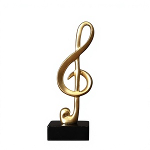 Ornements minimalistes en forme <span class=keywords><strong>de</strong></span> <span class=keywords><strong>notes</strong></span> <span class=keywords><strong>de</strong></span> <span class=keywords><strong>musique</strong></span>, artisanat décoratif en résine pour salon, armoires à vin, meubles TV, bureau, décoration <span class=keywords><strong>de</strong></span> la maison - Product Image 2