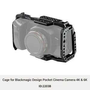Cage de caméra à dégagement rapide 4K <span class=keywords><strong>6K</strong></span> pour <span class=keywords><strong>Blackmagic</strong></span> Design Pocket Cinema 4K / Rail NATO / Monture griffe froide avec trous filetés 14/38 - Product Image 1