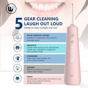 WOPIN RTS- Low MOQ Ipx7 Impermeable 300ML Inteligente Inalámbrico Portátil Agua Dental Flosser Limpieza de dientes Cuidado bucal <span class=keywords><strong>Irrigador</strong></span> - Product Image 2